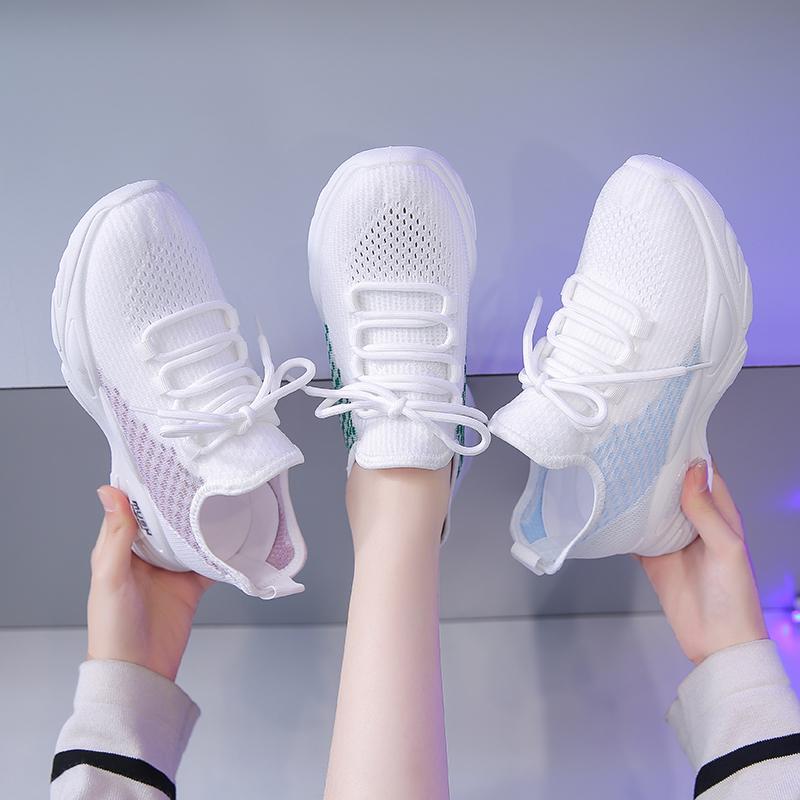 fashion Fly Woven Breathable Comfortable Women's Sports Casual Running Shoes High Quality Fashion Women's Exquisite Casual Shoes