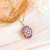 Openable Photo Locket Pendant Necklace Inlaid Rhinestones Star Enamel Necklace Metal Chain Opening and Closing Lid