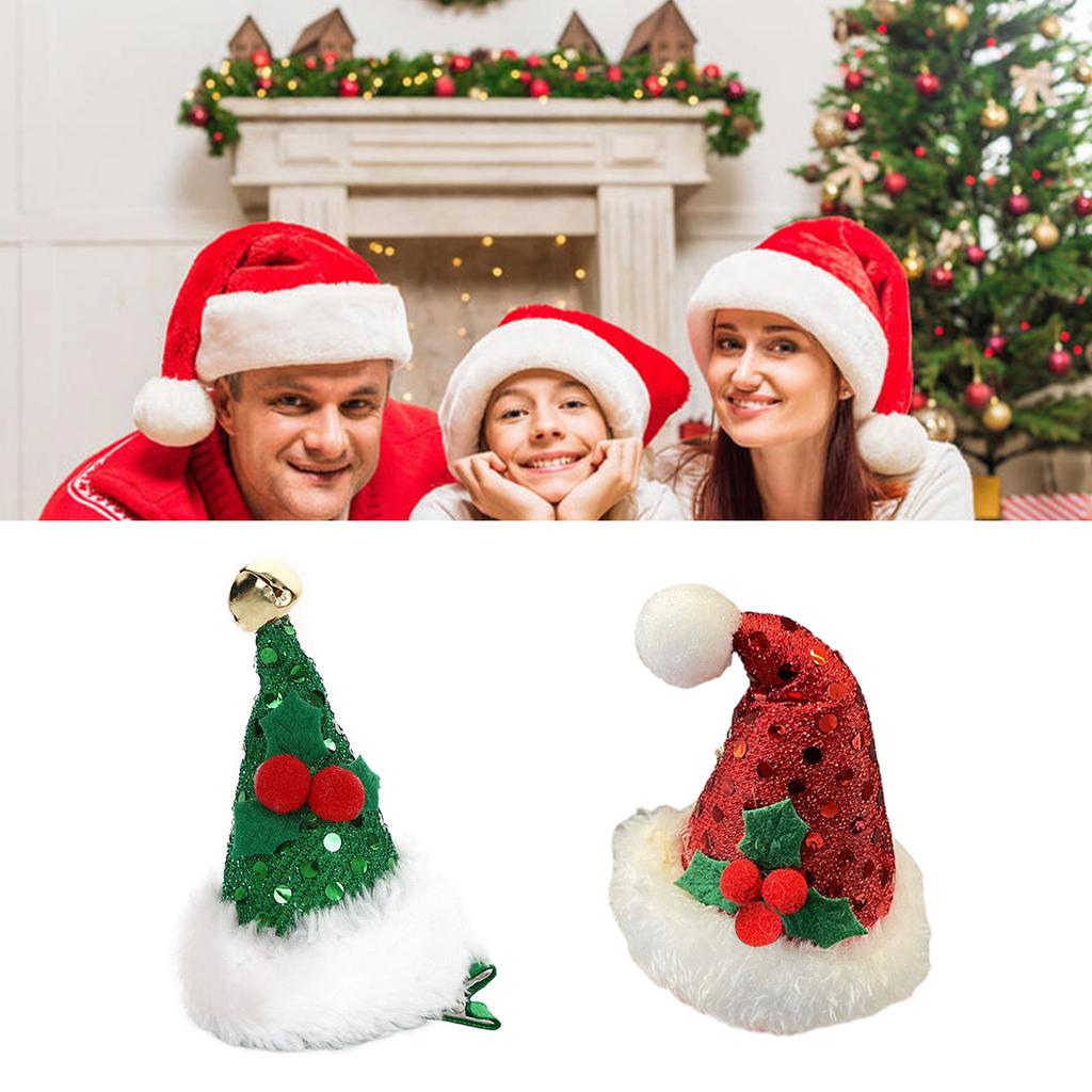 Mini Christmas Hat Shape Hairpins Hot Girls Punk Duckbill Hair Clip Festival Ponytail Bangs Hair Clip for Cosplay Santa
