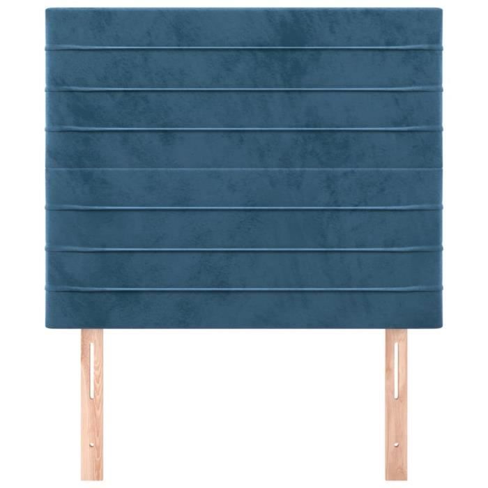VidaXL Têtes de lit 2 pcs Bleu foncé 80x5x78-88 cm Velours3116506