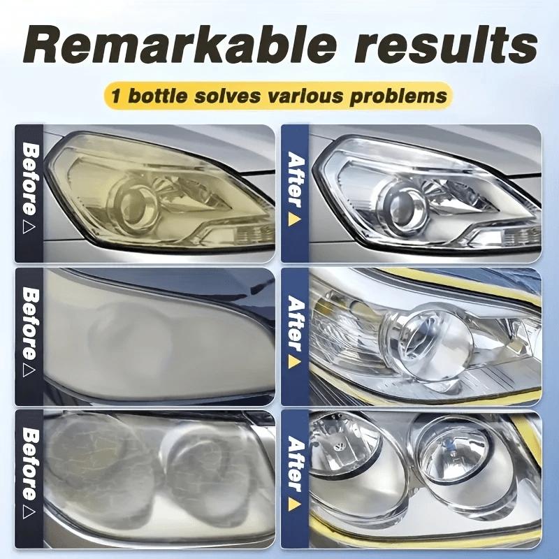 Car Headlight Repair Kit, Quickly Solves Problems of Aging, Scratches, and Yellowing – Easy DIY Operation Restores over 90% of Brightness