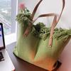 Frauen Buchstaben Stickerei Leinwand Tasche Eine Schulter Unterarm Umhängetasche Große Tote Strand Tasche Einkaufstasche Frauen Leinwand Handtasche