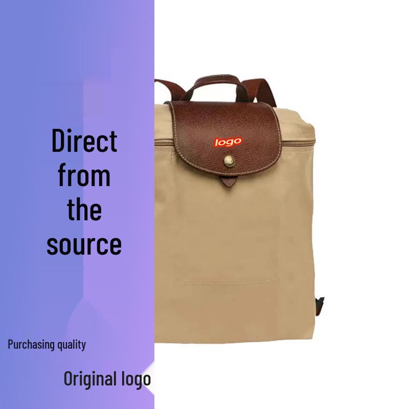 French Dragon Inlay Waterproof Nylon Backpack with Phone and ID Pocket - Women's Casual Street Style