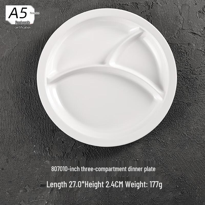 Commercial Melamine 3-Compartment Serving Tray