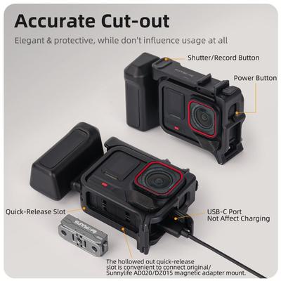 Quick Release Street Grip Kit Camera Frame Plastic With Cold Shoe Street Grip Vlog Holder Lightweight for Insta360 Ace Pro 2/1