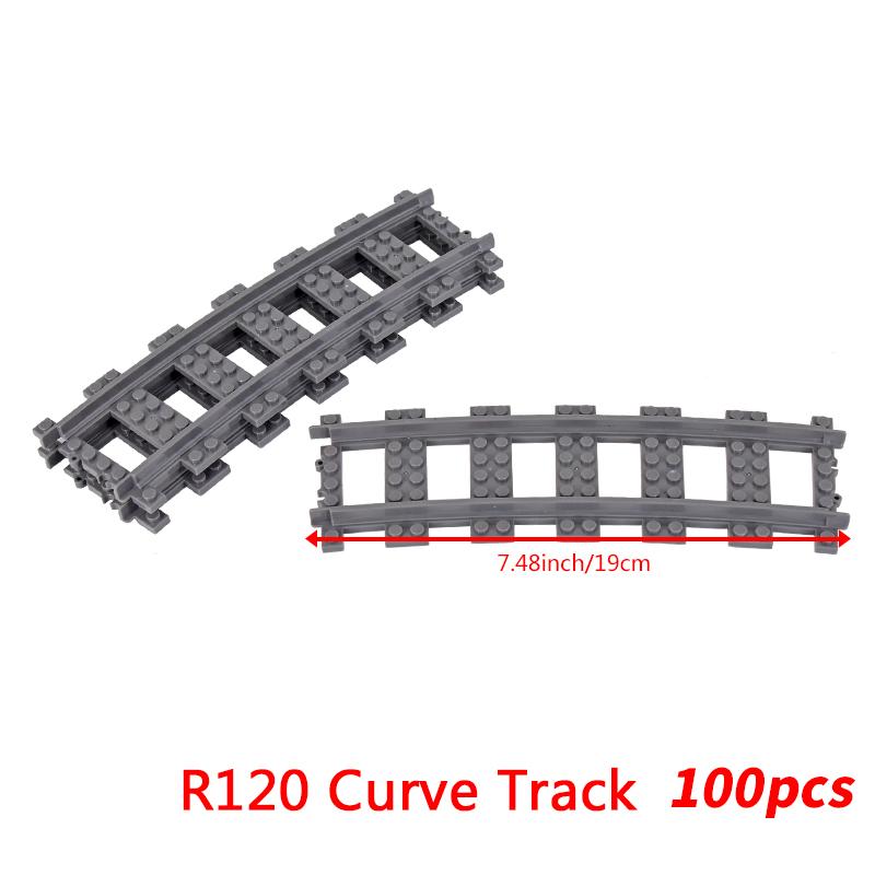 MOC City Bausteine Zug Flexible Konstruktionsteile Eisenbahn Kurvengleis Bausteine Modellzubehör Kompatibel mit 53401