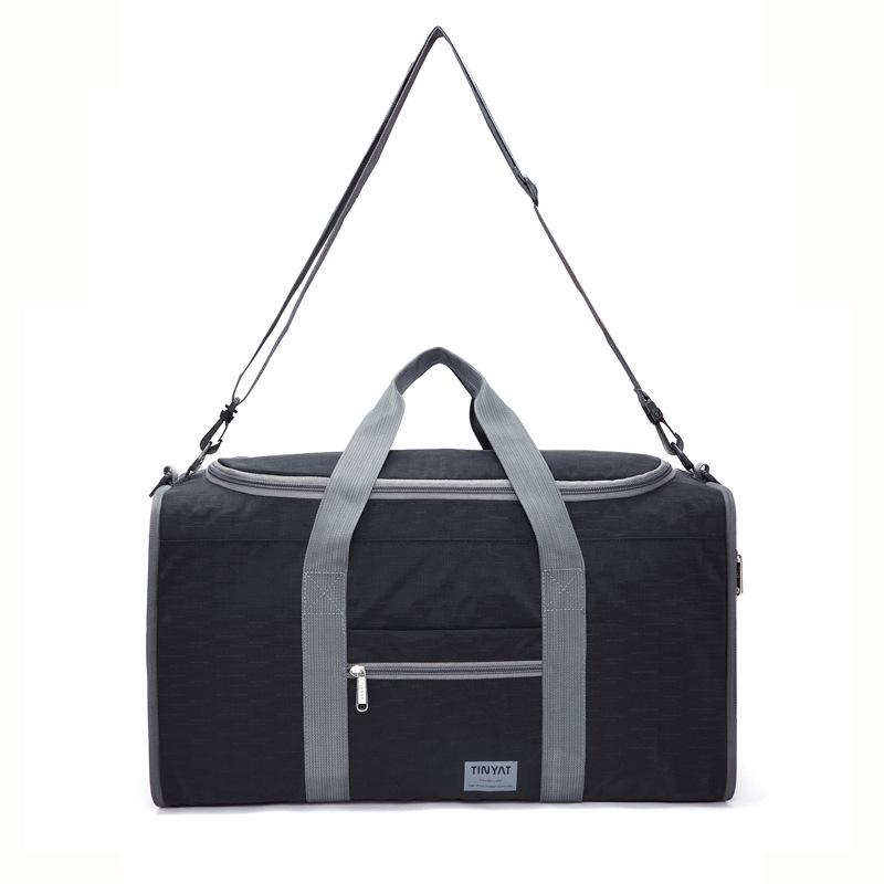 Portable Foldable Travel Bag with Large Capacity and Trolley Handle Attachment