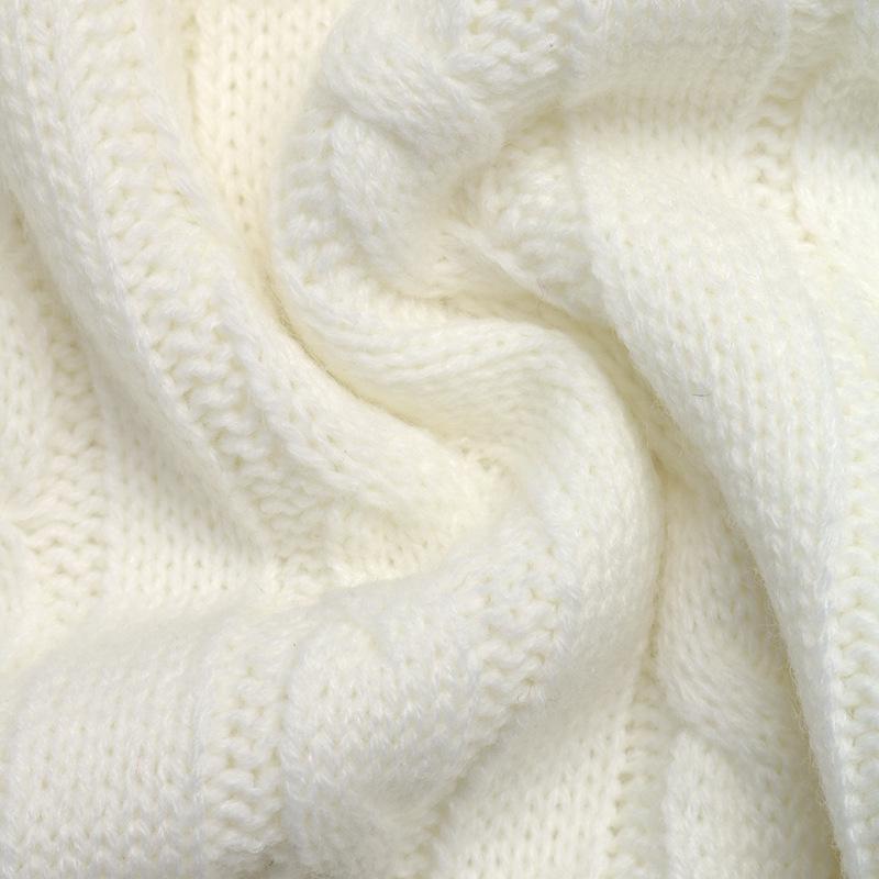 2026 Autumn/Winter Sweet College Style White Bow Embroidered Lapel Cable Knit Sweater