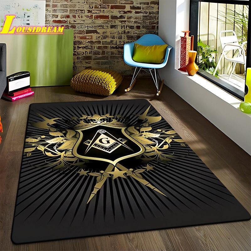 Freemason Illuminati Fashion Print Rug Home Decor Rug Anti-Slip Rug Living Room Bedroom Kitchen Bathroom Balcony Floor Mats