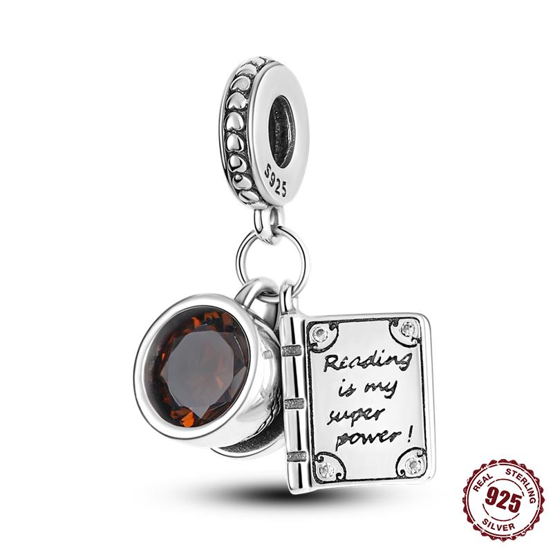 High Quality Copper Teacup Coffee Pendant Beads Fit Original Fine Bracelets Charms Diy Women Jewelry Making