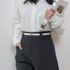 Metal Butterflies Buckle Belt Imitation Leather Women Belt Versatile Solid Color Waist Belt Dress Shirt Tops Waistband