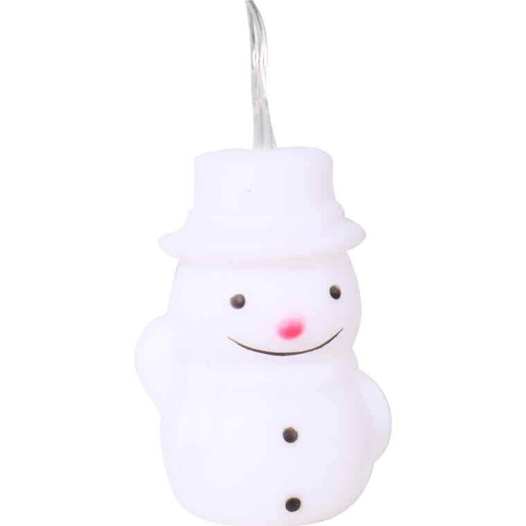 LED Christmas Snowman Lights on a String, Battery Powered, 10 pcs.