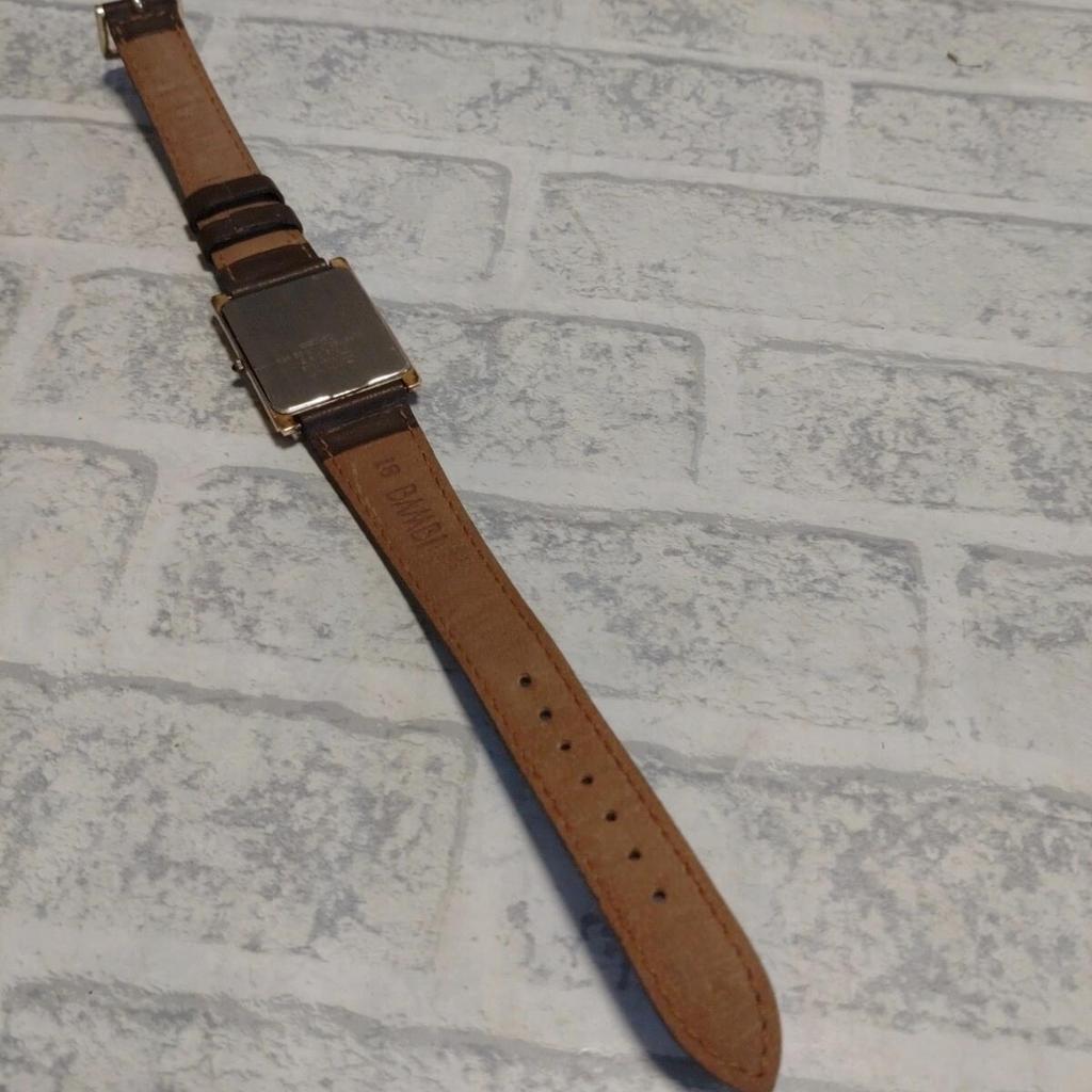 Used Working New Battery SEIKO Seiko Quartz Dolce Men's Watch Gold Square Tank Vintage