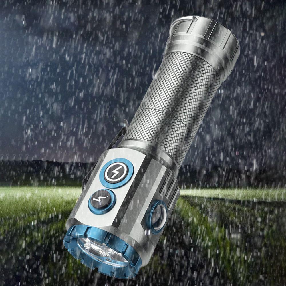 Multifunctional Design EDC Flashlight Aluminum Alloy Magnetic Tail Rechargeable Torch Soft Light Lampshade RGB LED Mini Torch