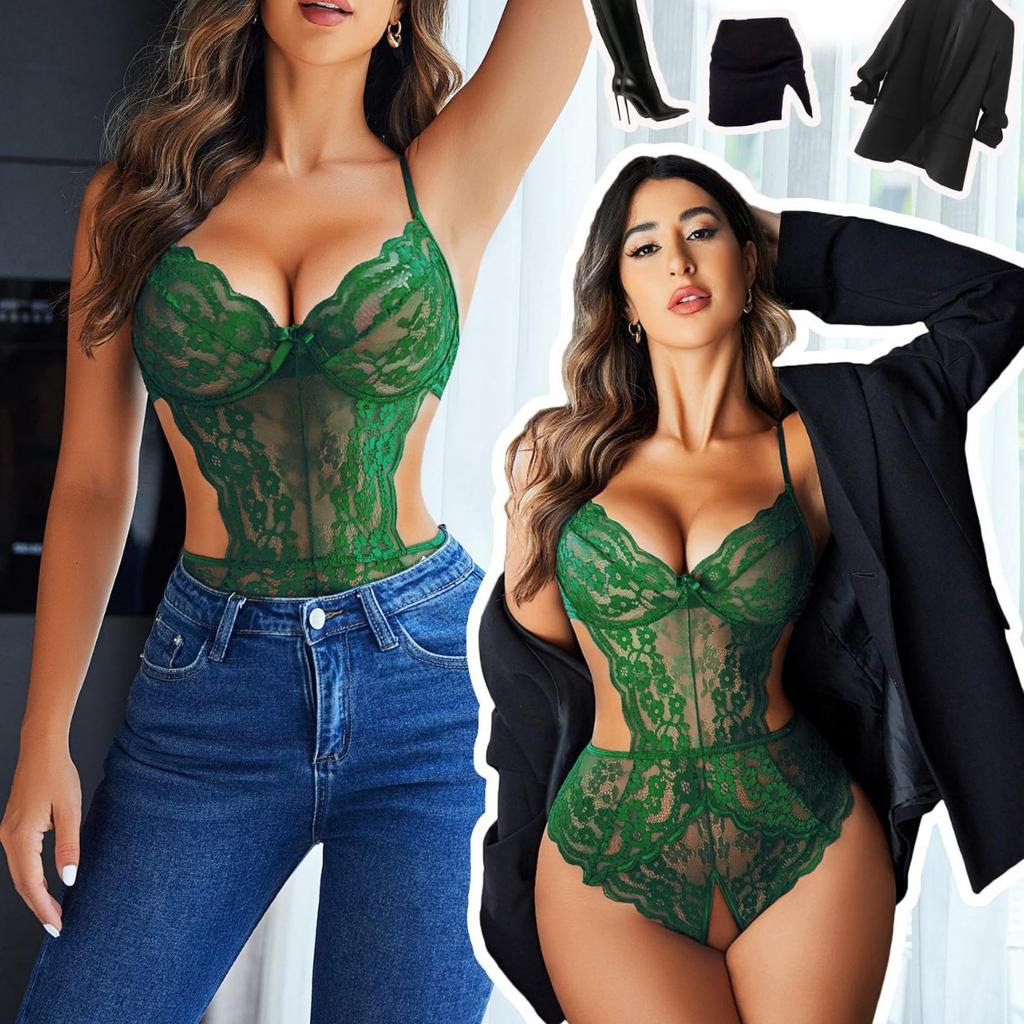 Bodysuit European and American Spice Girls Nightclub Women's Clothing Sexy Lace Onesie Shapewear Sex Underwear
