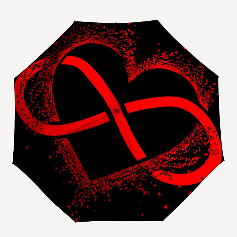 

1pc Heart Infinity Symbol Automatic Open/Close Umbrella with Windproof, 8-Rib Sturdy Canopy, Durable Ribs, Ideal for Gifts yy251117002