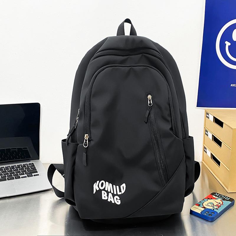Schoolbag female high school student American retro large capacity backpack trendy letter embroidery college student couple backpack