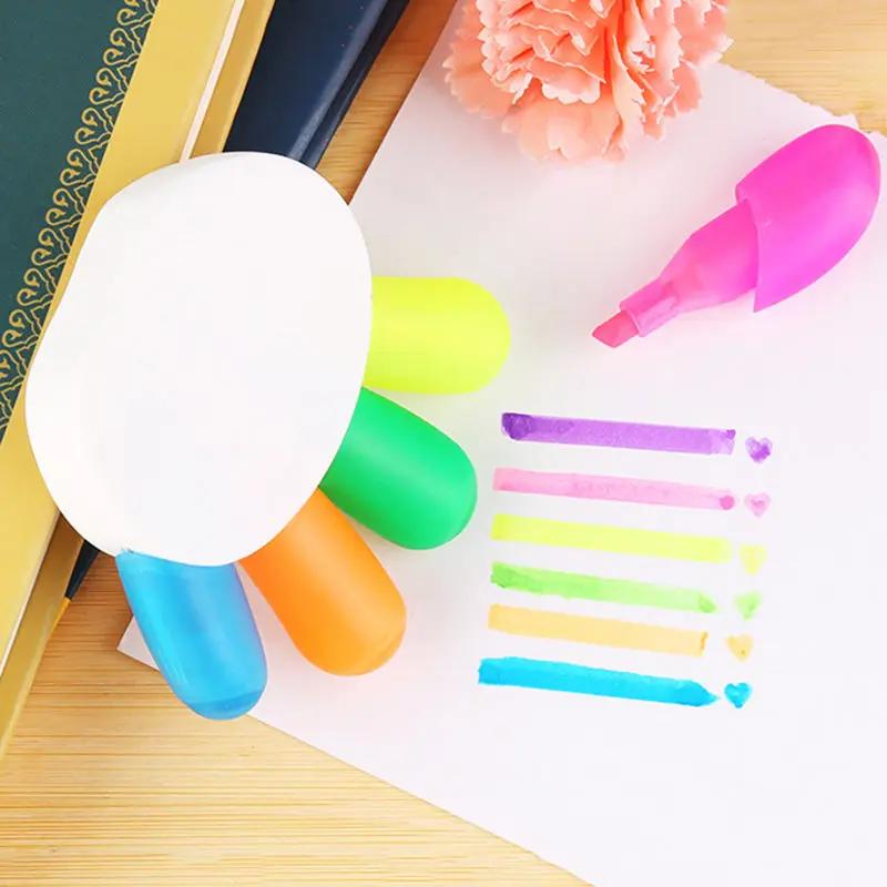 Highlighters Multicolor Creative Highlighter Pen Kawaii Markers Drawing School Art Supplies Japanese Stationery
