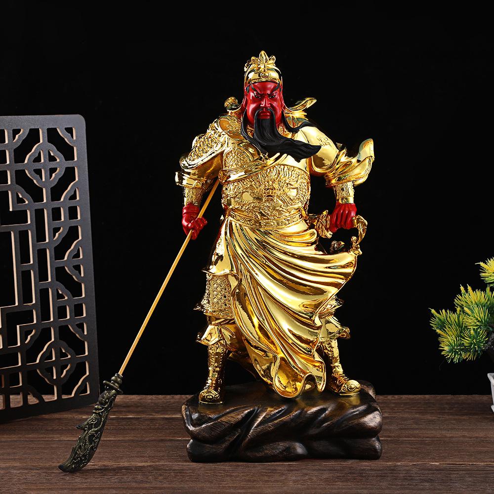 High Quality Resin Guan Gong Buddha Statue Home Offerings Arts God of Fortune Decor