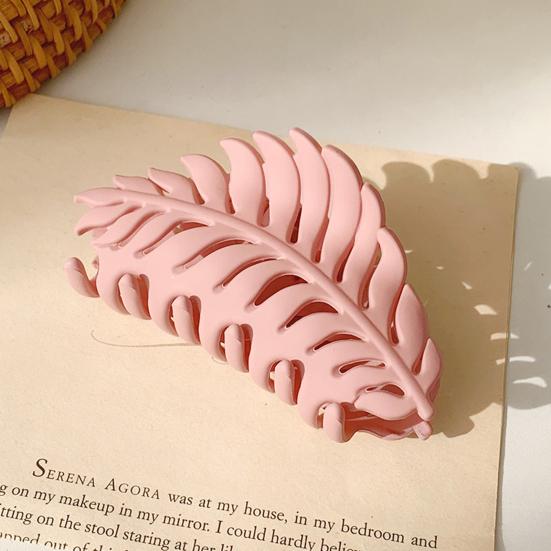 Hair Clip Frosted All-match Hair Accessories Leaf Shape Women Claw Clip for Thin/Thick Hair