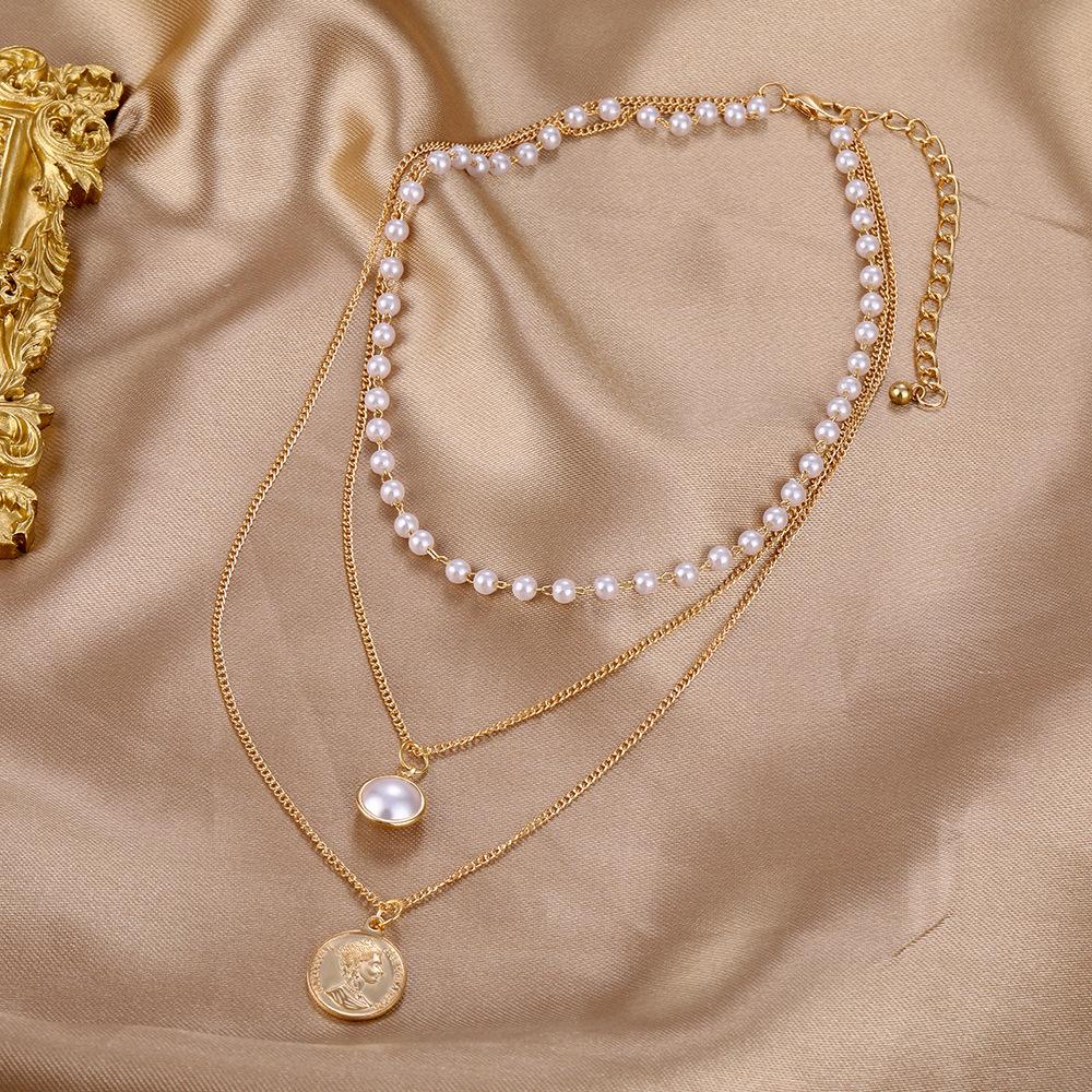 Vintage New Gold Color Multiple Styles Necklace For Women Boho Trendy Multi-Layer Crystal Pendant Necklaces Set Jewelry Gifts