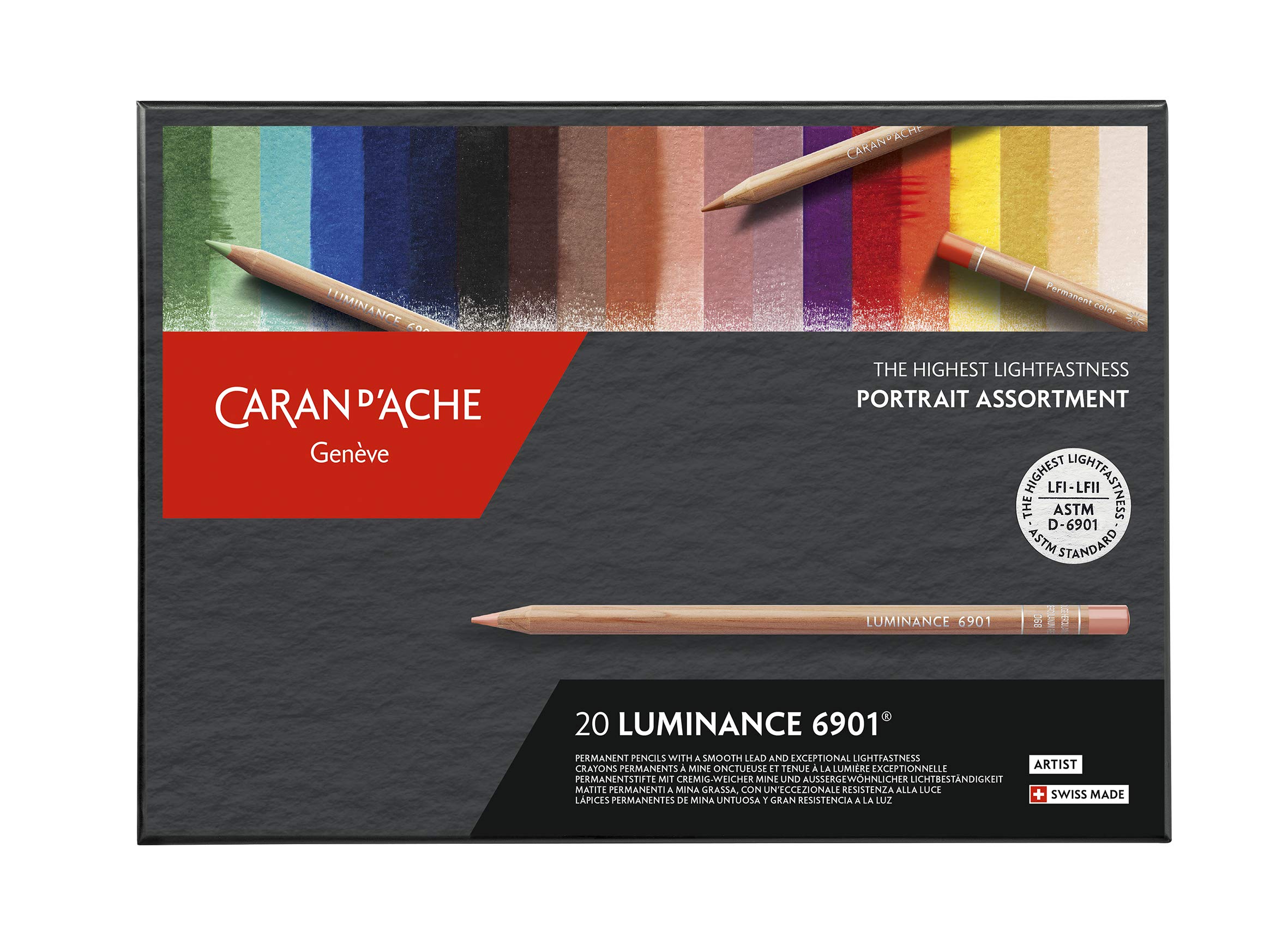 

Callan Dash Luminance 6901 Colored Pencils 792 Portrait Set in Paper Box Oil-Based 20-Color
