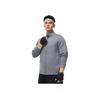 Li-Ning Série Fitness Couleur Unie Col Montant Cardigan Tricoté à Capuche Hauts Homme Gris Ombre AWDU125-3