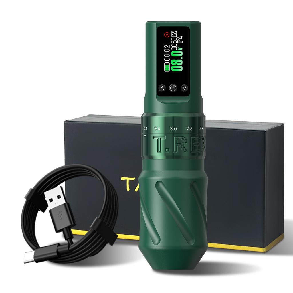 Bezdrátová rotační tetovací pistole Tattoo Pen Machine s 1600mAh baterií Smart Display, nastavitelná na 7 délek, různá tetování