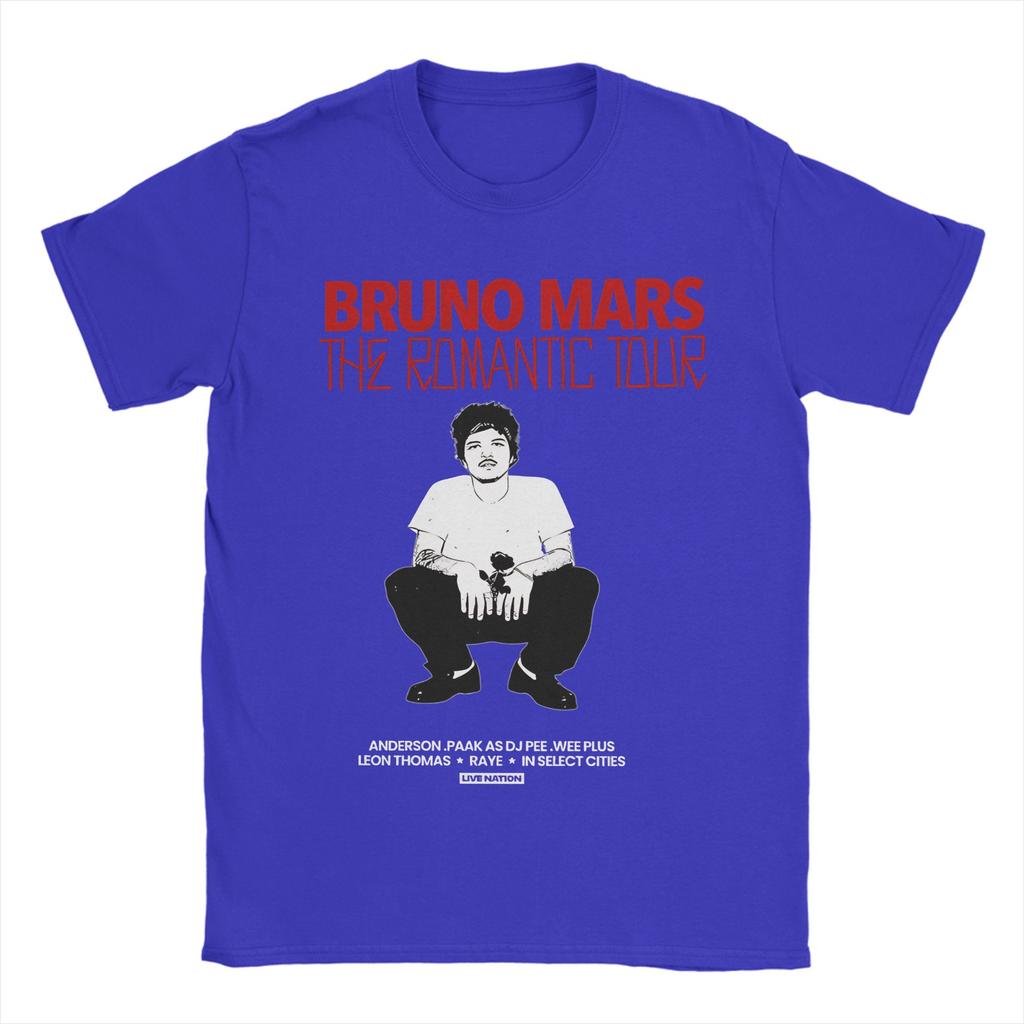 Bruno Mars The Romantic Tour TShirt Unisex  Vintage Pure Cotton Tees Round Neck Short Sleeve T Shirts Plus Size Tops
