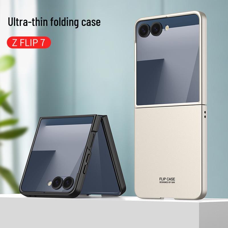 GKK Solid Color Anti-drop PC Case for Samsung Z Flip7 - Large Window, Skin-feel, Cross-border, Foldable Screen Protection