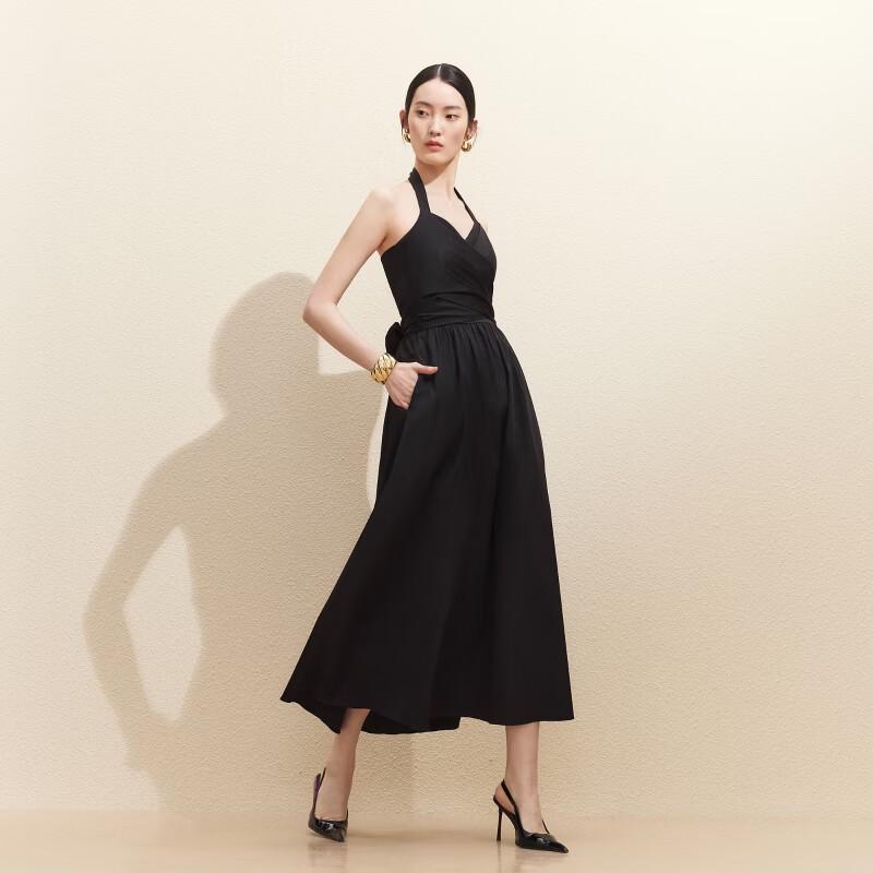 VEROMODA Halter V-Neck Bow A-Line Maxi Dress