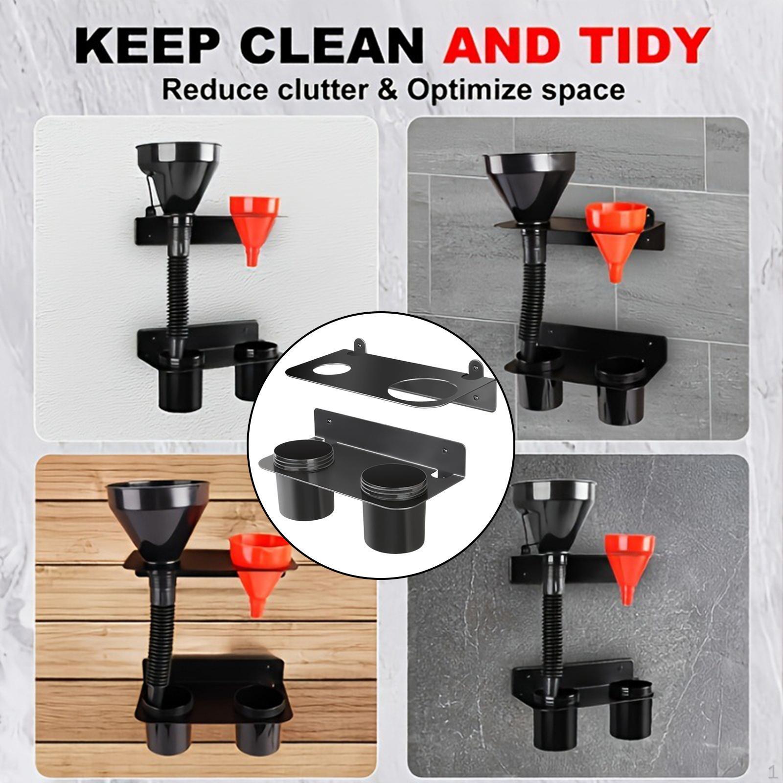 

Oil Funnel Holder Fluid Drain Kit Garage Portable Pegboard Trailer Shop Accessory Sturdy Shed