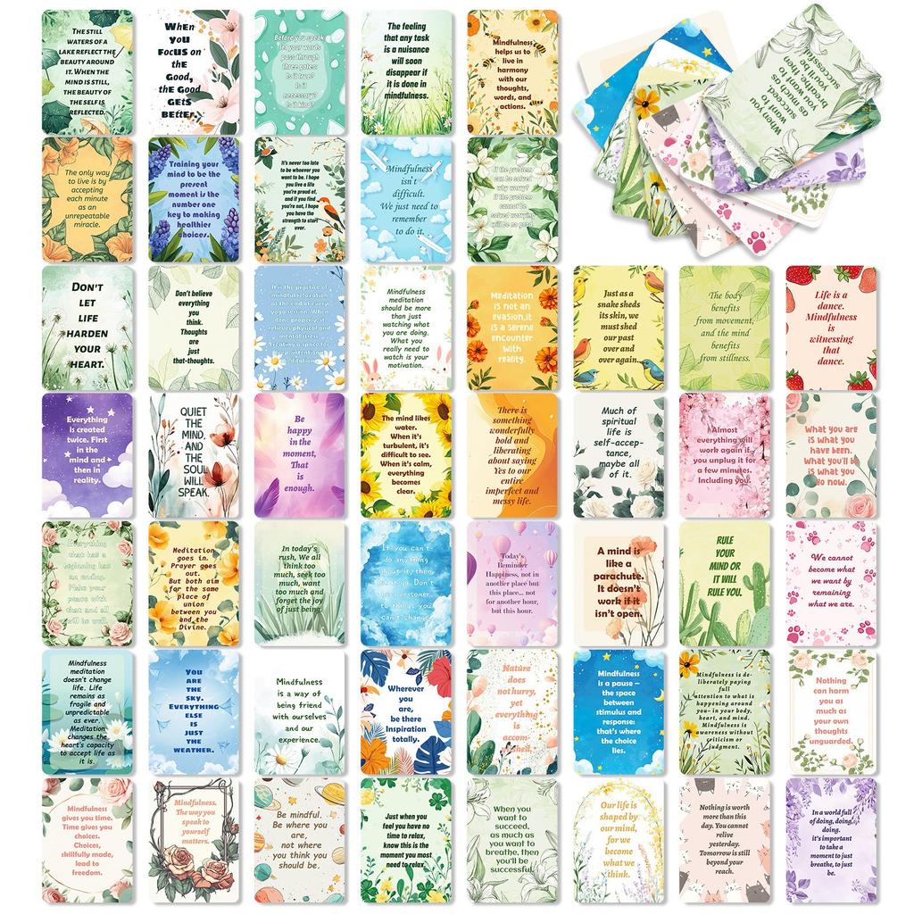 50 Beautiful Flower Series Text Cards, High Value Non-Repeating Cards
