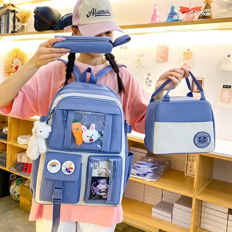 Fashionable Versatile Backpack Set For School And Outdoor Leisure In Multiple Colors