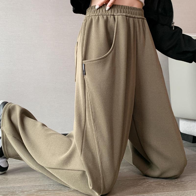 Large Size Spring and Autumn Women Pants High Waist Wide Leg Straight Pant Loose Casual Fashion Streetwear Trousers