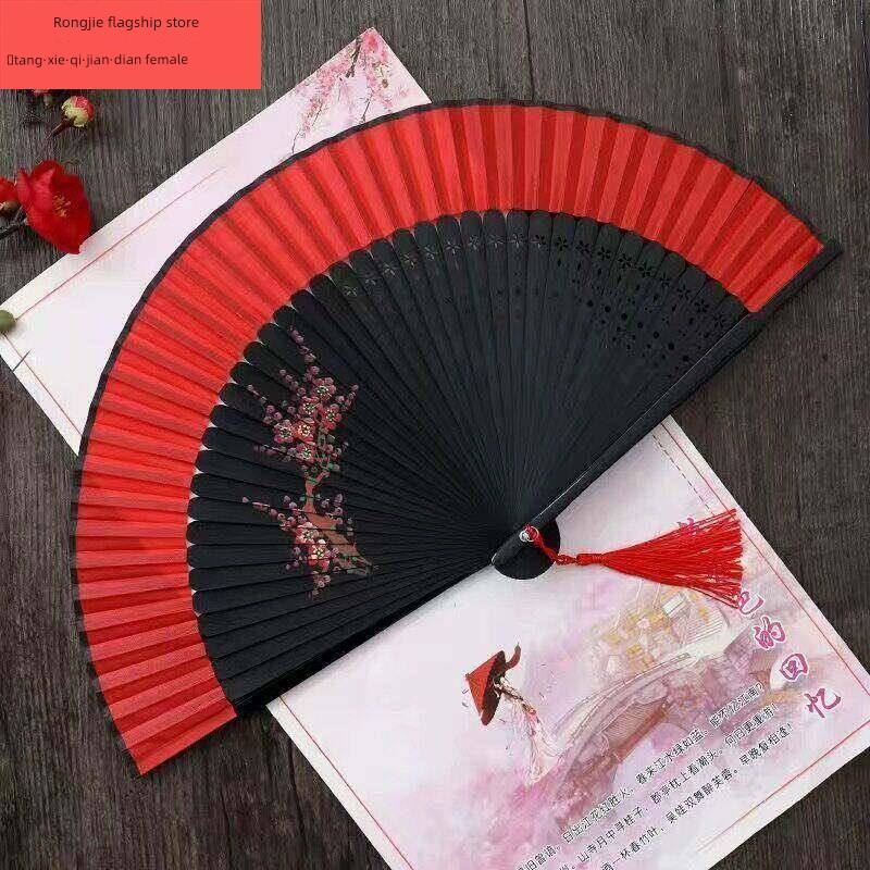 Red Dance Fan, Folding Fan for Dancing, Classical Dance, Chinese Style, Ancient Style, Hanfu