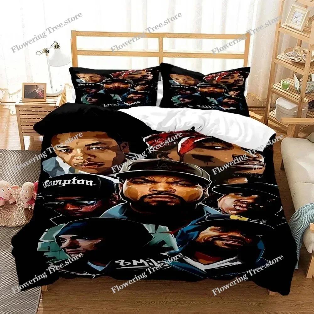 Hip Hop Rapper Printed Quilt Cover Pillow Cover Bedding Set Luxury Queen Bedding Set Personal Style