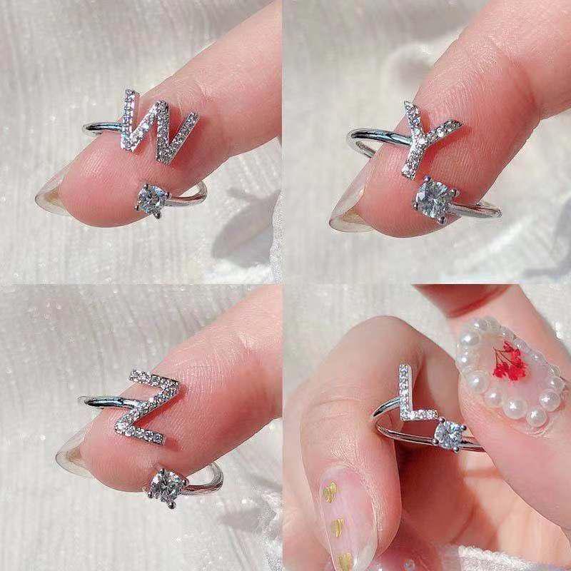 Adjustable Alphabet Rings: Trendy Japanese & Korean Student Accessories