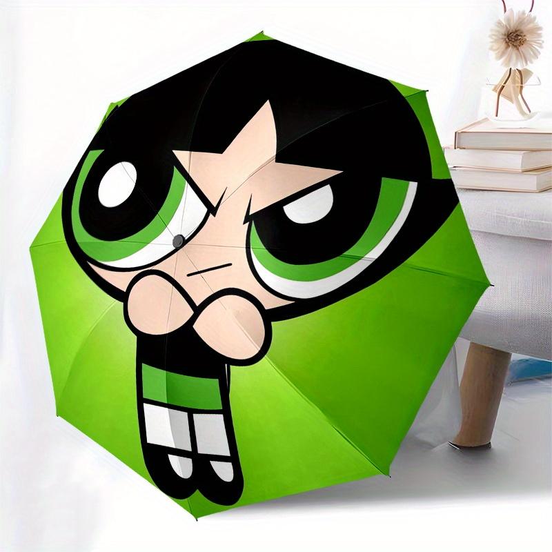 1pc Powerpuff Girls, Buttercup Themed High-quality Umbrella,Automatic Opening and Closing Umbrella,Multi-functional Umbrella G0811201
