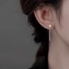 925 Silver Needle Short Chain Tassel Metal Dandelion Stud Earrings For Women Party Classic Jewelry Plant Accessories