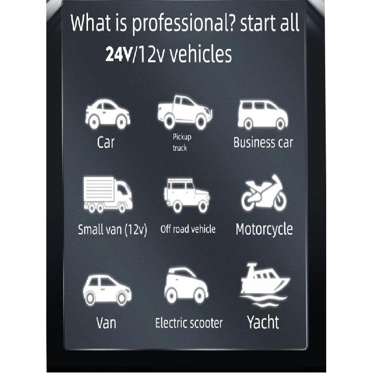 42000mAh Robustes 12V/24V Auto-Starthilfegerät mit 4000A Spitzenstrom Booster Powerbank Starthilfe für LKW-Batterie
