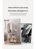 Sleek Wrought Iron Clothes Rack: Minimalist Floor-Standing Design for Easy Assembly