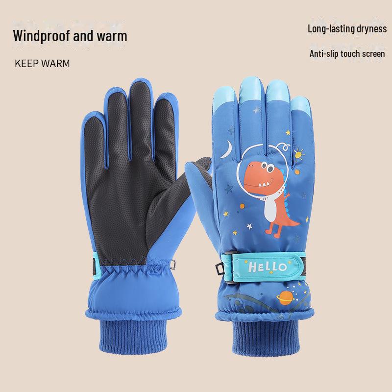 Children's Winter Touchscreen Ski & Cycling Gloves - Non-Slip, Warm, Thick Velvet, Cold-Proof Women's Design.