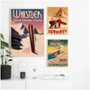 Retro Ski in America Canvas Painting Skiing Vintage Wall Kraft Posters Coated Wall Stickers Home Decoration Pictures Gift