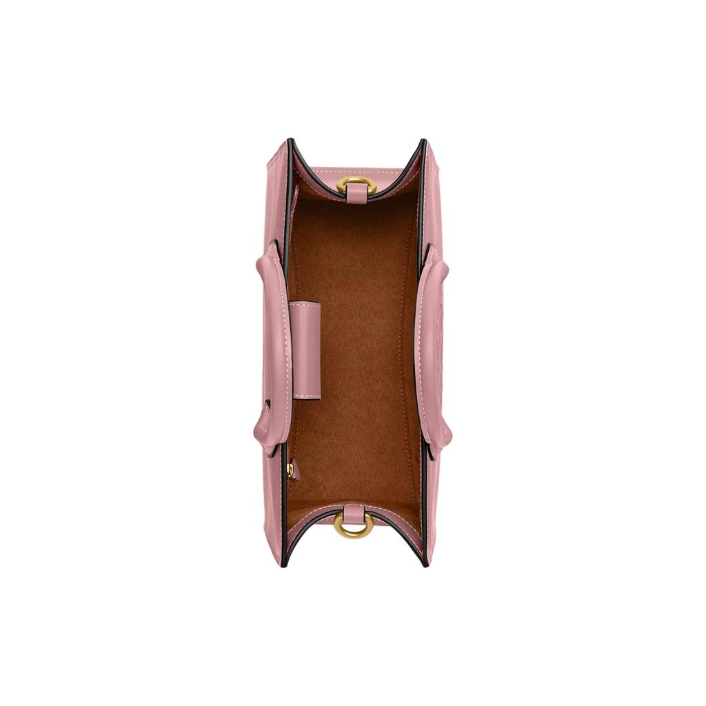 Coach Ace 26 Logo Pattern Embossed Detachable Shoulder Strap Leather Tote Bag Women Tote Soft-Pink CR681-B4SOF