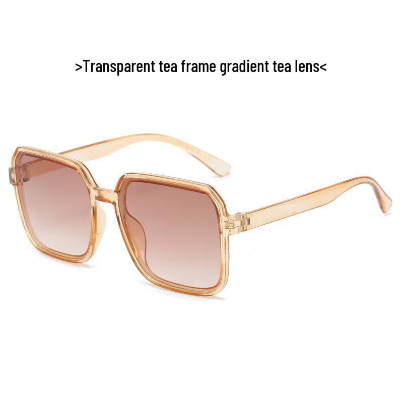 Korean Style Unisex Square Frame Sunglasses - Slimming, Versatile, Street Fashion