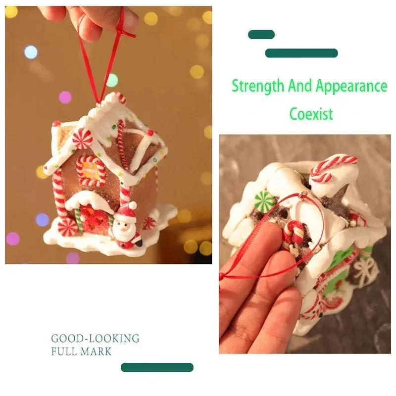 Christmas Small House Pendant Creative Xmas Tree Decorantions Hanging Ornament New Year Gift Home Decor