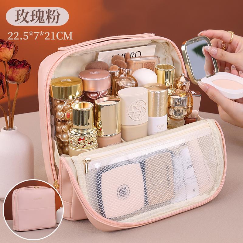 

Portable Standing Up Bag Large Capaci Travel Waterproof Toiletry Storage Bag for Brues Cosmetic Tools Women s Makeup Organizer розовый