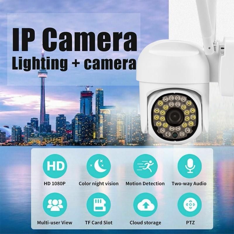 Cheap 1080P 5Ghz&2.4Ghz Wifi Outdoor IP Camera 28Leds Wireless Motion Detection PTZ Camera Full
