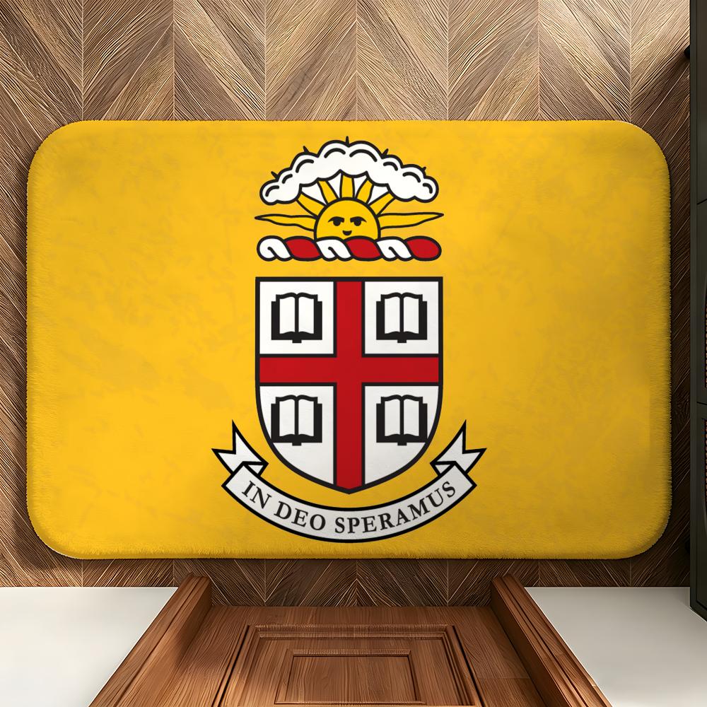 Education B-Brown U-University Floor Mat Soft Flannel Entrance Door Mat Non Slip Absorbent Bathroom Bedroom Floor Rug